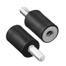 8pcs 10mmx15mm M4 Thread Male Female Rubber Mounts Vibration Isolators Black