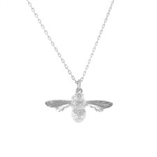 Sterling Silber Honigbiene Königin Bienenkönigin Insekt Anhänger Halskette