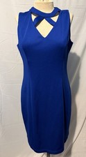 Guess Royal Blue Size 12 Above Knees Party Cocktail Club Mini Dress Stretch EUC