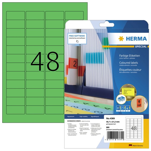 2 Bis 40X Herma Universal-Etiketten Special, 45,7 X 21,2 Mm, GrüN Bis 34% Rabatt-image
