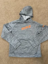 Nike Hoodie Kids XL Gray Therma-FIT Pullover Sweatshirt Athletic Swoosh Logo
