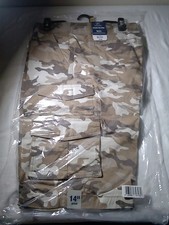 38 Men's George Below the Knee Messenger Cargo Shorts Desert Camo 14" Inseam