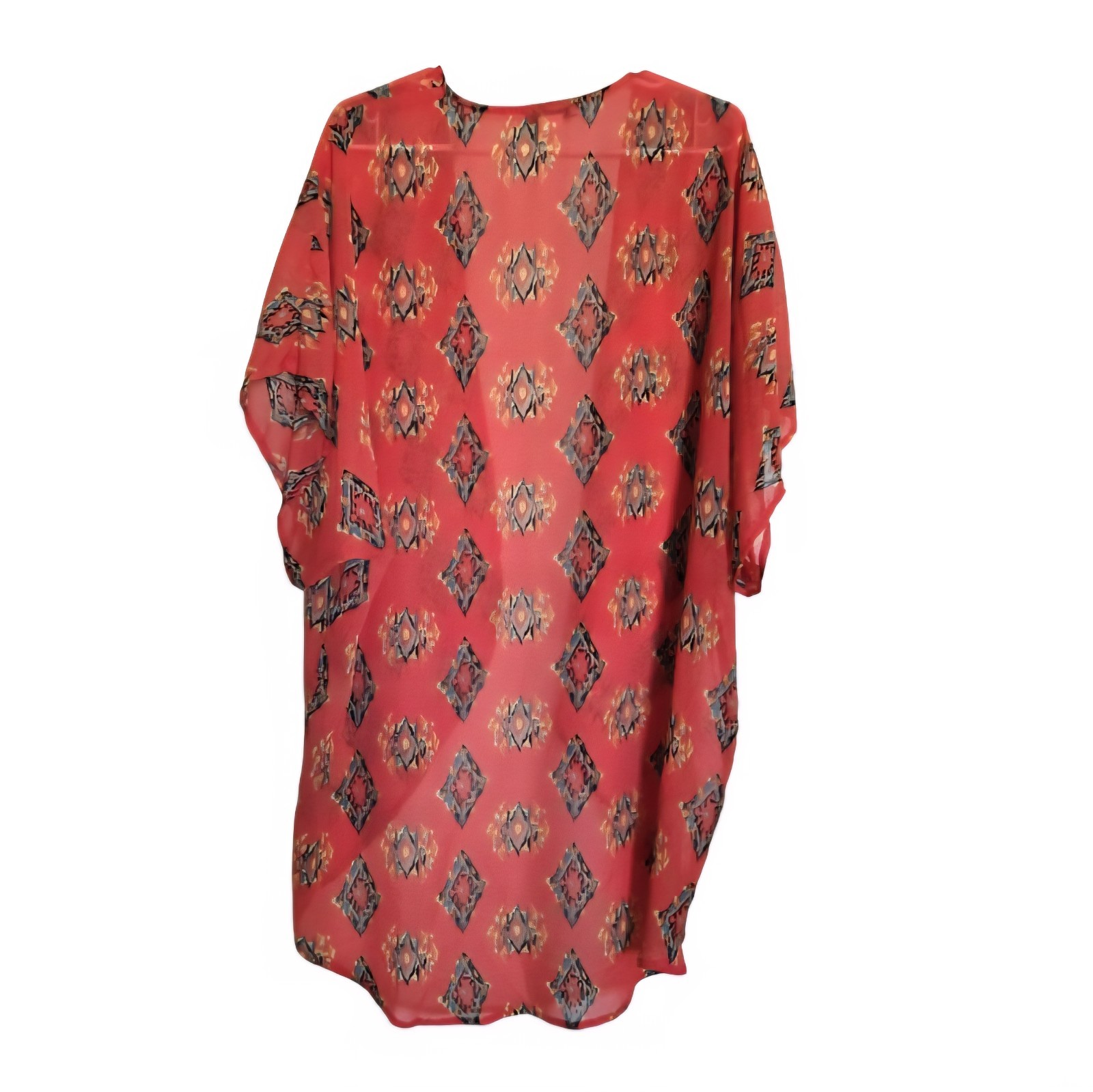 Boho Diamond Triangle Pattern Aztec Orange Large … - image 2