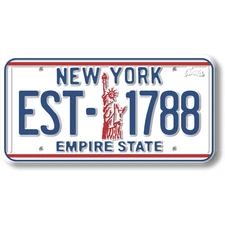 New York State License Plate Magnet by Classic Magnets, 1.9" x 3.8"