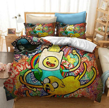 Image of Personalized Name Duvet Cover 01. Adventure Time Finn Jake Bedding Set Bed Decor