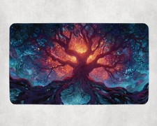 Elemental World Tree Themed Playmat | Unofficial MTG Playmat | Gift for Gamers 