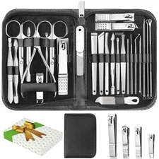 26-Piece Professional Manicure and Pedicure Kit, Nail Clippers Set, Stainless St