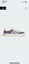 Image of Adidas Originals Gazelle ADV Shoes in Super Purple/Chalk White/Gold Metallic