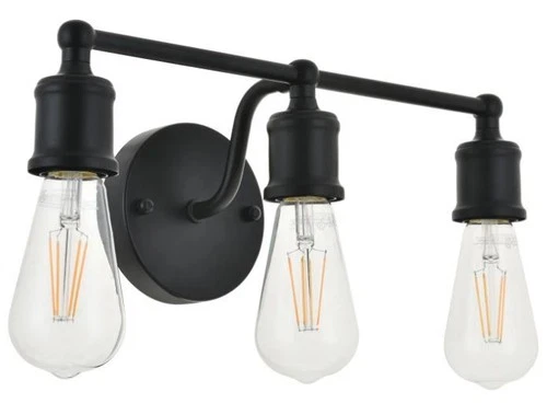 Elegant Lighting Serif LD4028W16BK Black 3-Light 15" W Bathroom Vanity Light - Picture 5 of 12