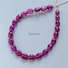 Berry Pink Rhodolite Garnet Smooth Oval Nugget Beads 5 Inch strand