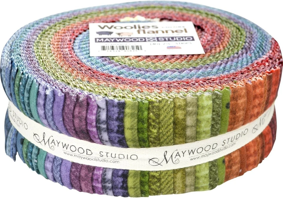 Rollo de gelatina Bonnie Sullivan: 40 tiras de franela multicolores, cortes previos de 2,5 pulgadas Foto 2 de 2