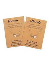 Friendship Necklace for 2 3 4 5 Best Friend BFF Necklace for Women Long 2 Heart