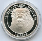 Lincoln Park Zoo Chicago Lion 999 Silver 1 oz Medal Round Wildlife Animals JN468