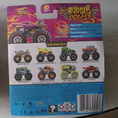 2021🔥 Hot Wheels Rodger Dodger Monster Truck TREASURE HUNT🔥 red line Very Nice - Picture 3 of 3