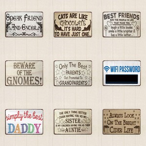 Family Saying Vintage Metal Sign Best Friends Wall Decor Retro