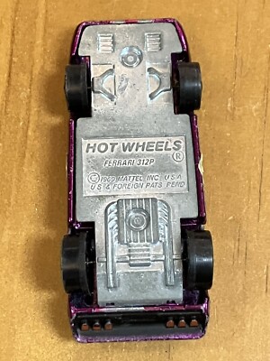Vintage Redline Hot Wheels Ferrari 312P 1969 Metallic Purple