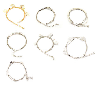 Elegante mehrlagige Armbänder gold & versilbert Perlen Kristalle Rose Schmetterling