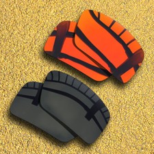 2 Pairs Lenses Replacement for-Costa Del Mar Reefton Polarized-Black Orange Red
