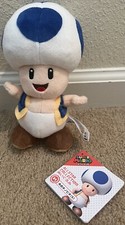 Super Mario ALL STAR COLLECTION Blue Toad S Stuffed Toy / Plush Doll NWT