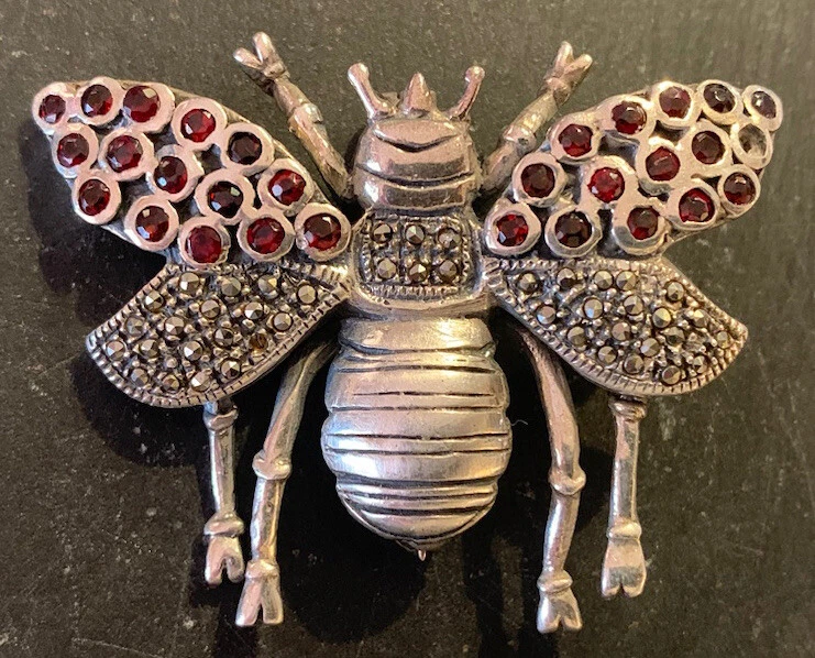 Silver cheap bee brooch