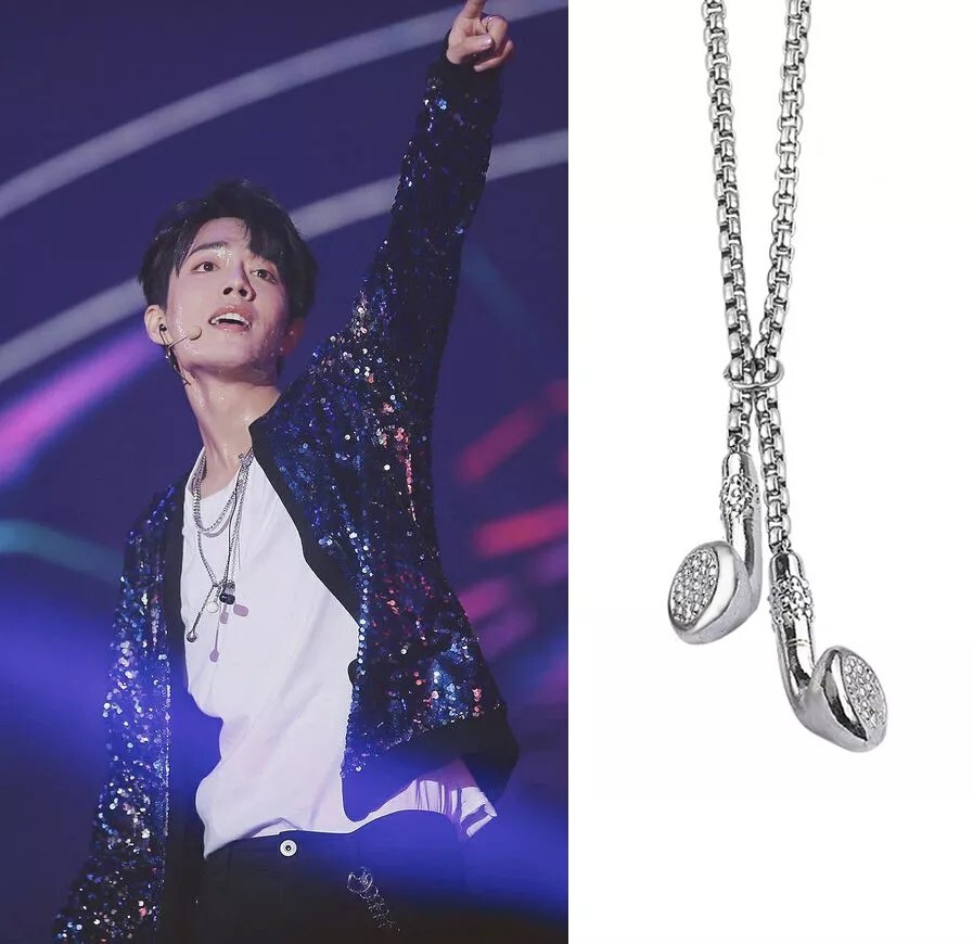 Hip Hop Earphone Necklace DJ Music Jewelry Headphone Headset