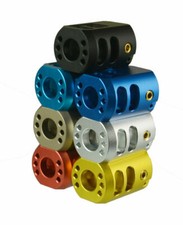Aluminum Black,Blue,Red,Gold,Silve,Tan 1/2X28 TPI Muzzle Brake For 9mm