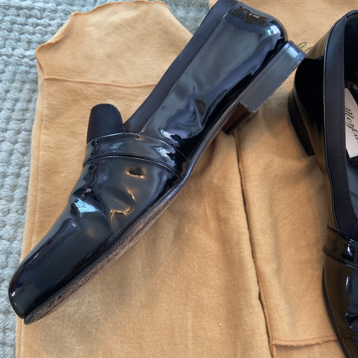 Mezlan Mirage Loafers Formal Tuxedo Black Patent Leather 
