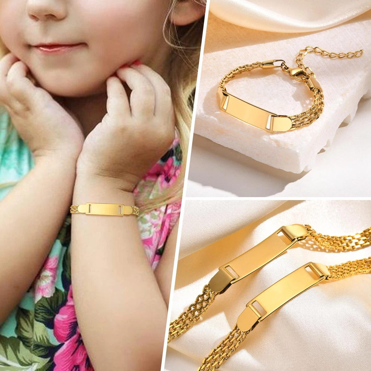 Stainless steel store name bracelets