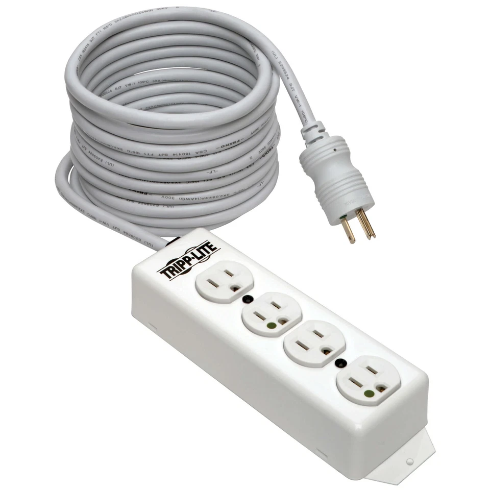 TRIPP LITE PS-415-HG 4 Outlet Safe-IT Medical-Grade Power Strip with 15ft Cord - Image 3 of 4
