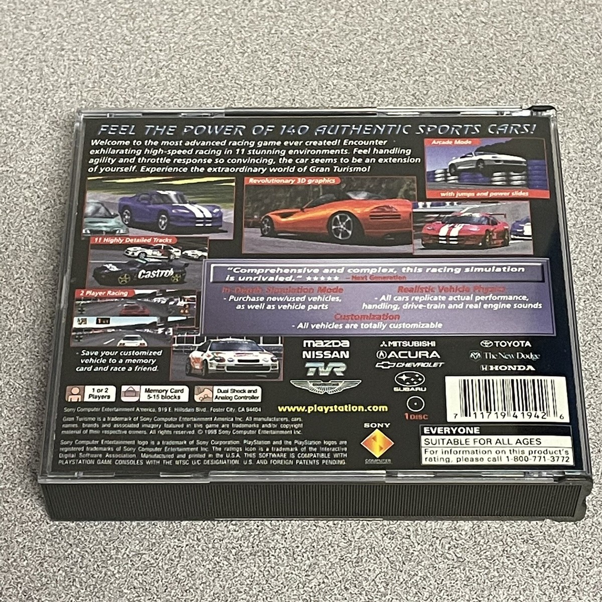Gran Turismo (PS1) Playstation Racing Simulation Game