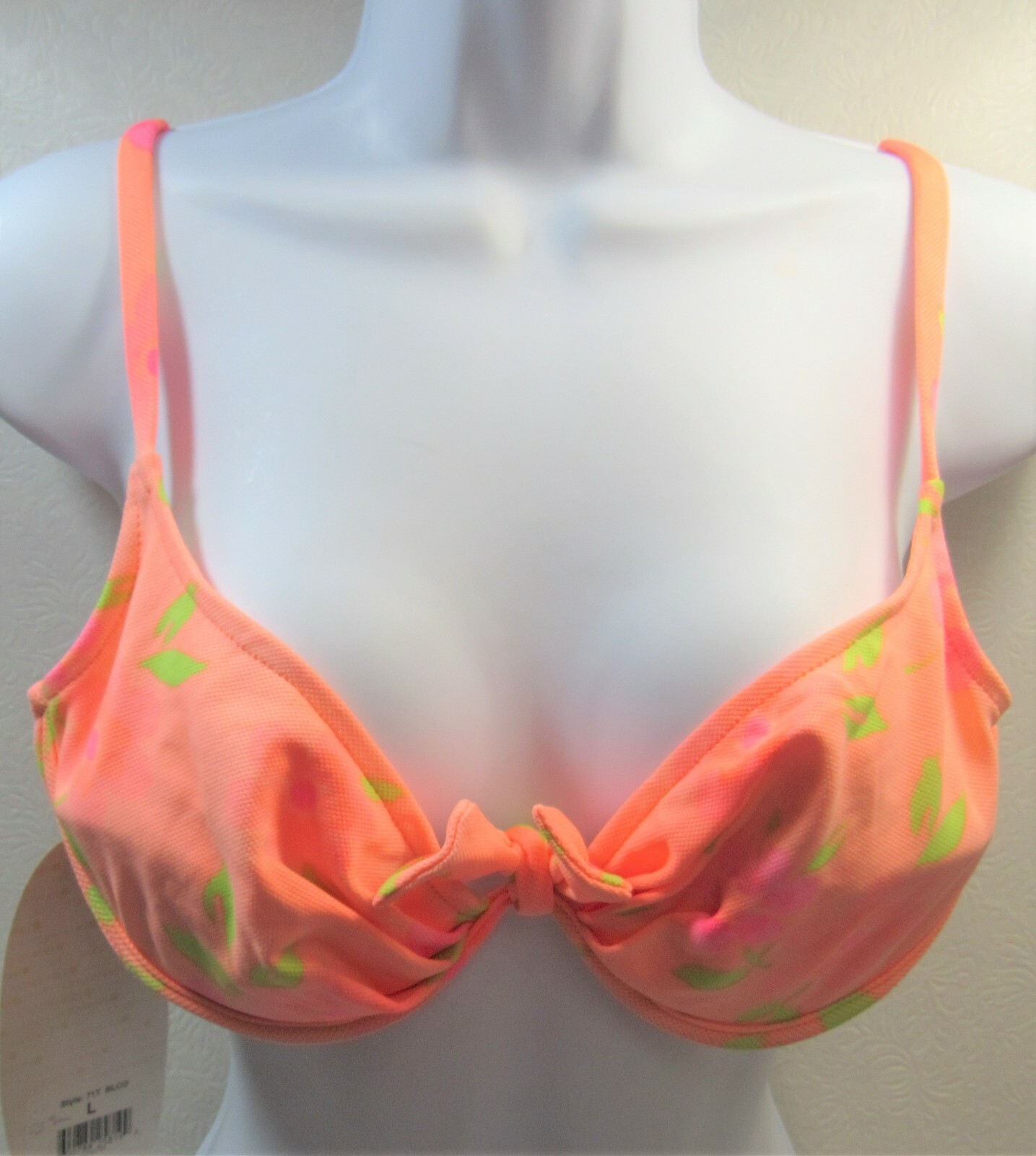 Swimsuit Bikini Top Sunsets Women's Size Large Coral New-image