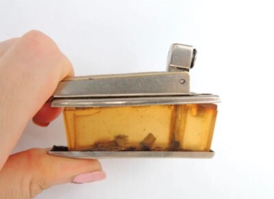 70's Vintage Soviet USSR Automatic Transparency Petrol Benzin Lighter Amata RJF