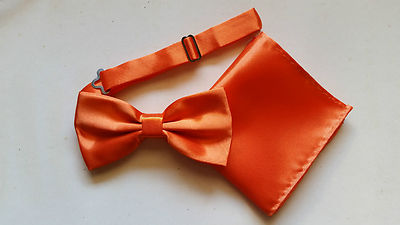 TUCH + SCHMETTERLING SCHMETTERLING POCHETTE SEIDE SATIN KRAWATTE TASCHE ORANGE