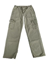 American Eagle Green Cargo Stretch Pants Womens Short Military Combat #5004