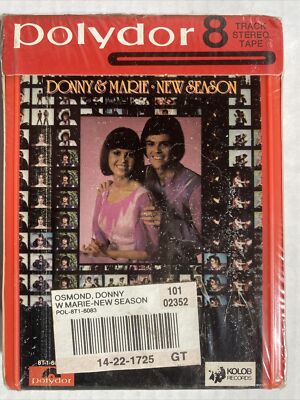 Donny and Marie New Season 8 Track Stereo Tape Cartridge SEALED Polydor Kolob