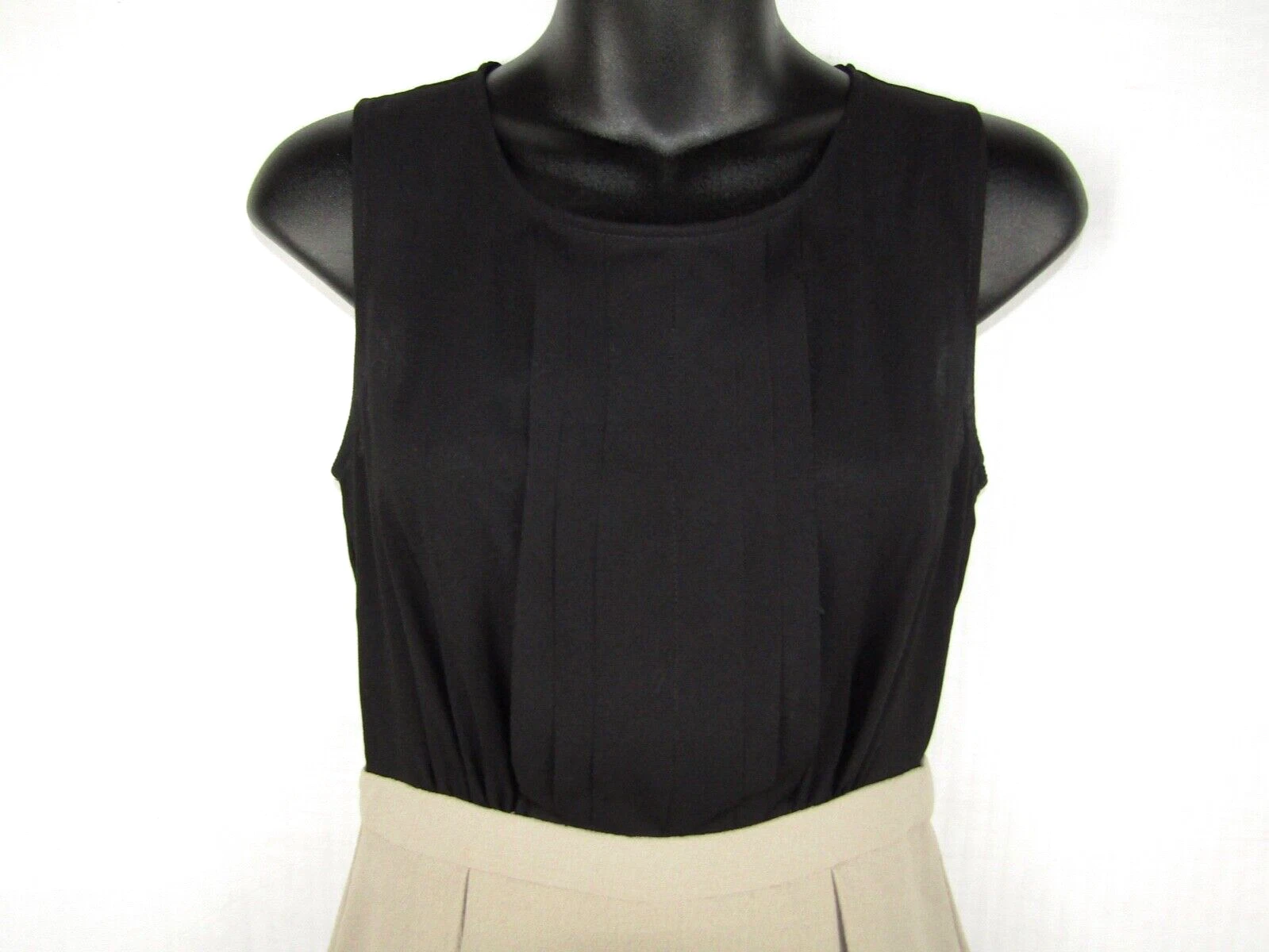 VETEMENTS Abito Max Cleo Tubino Peplum Carrie Taglia 0 Nero Beige Blocco Colore Senza Maniche