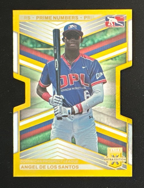 2023 Elite Extra Prime Numbers RC #189 Angel De Los Santos Gold /10 Diecut