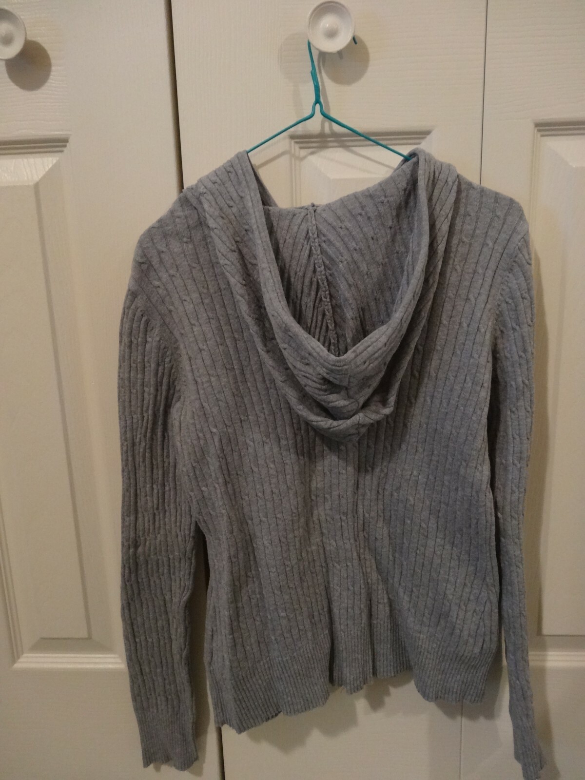 Womenu0026#039;s Merona Hooded Long Sleeve Gray Zip Front Sweater Jacket Small  | eBay