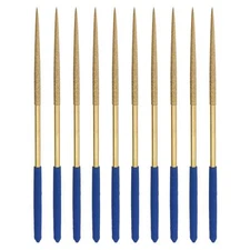 5mm x 180mm Round Files Diamond Needle File Set Titanium Coated Tools 10pcs
