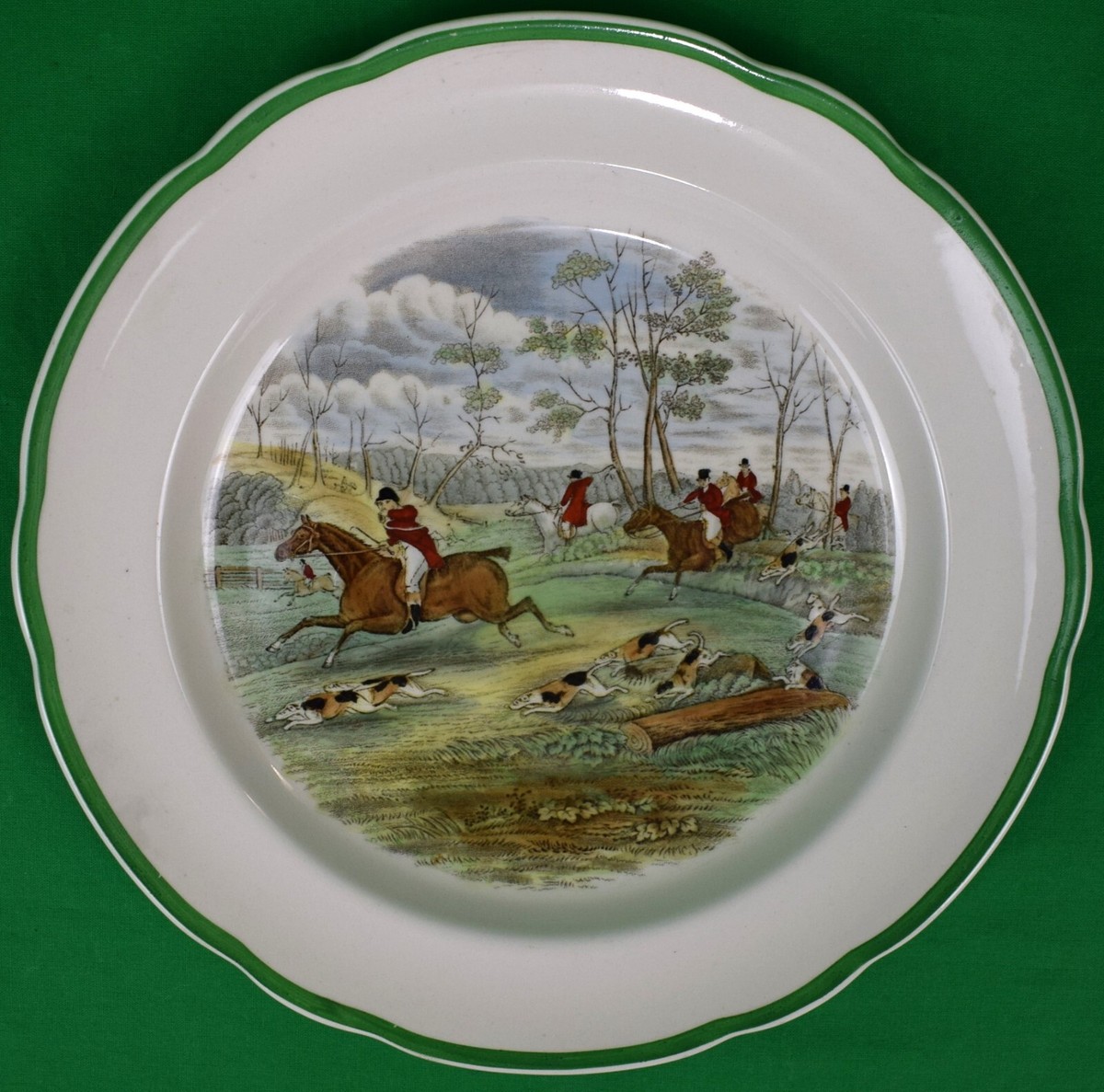 Set x 4 Copeland Spode/ J.F. Herring Fox-Hunt Scene Dinner Plates