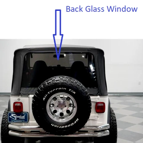 Fits: 1997 to 2002 Jeep Wrangler 2 Door Back Glass Window Heated w/ Molding Foto 3 de 3