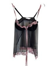 Victoria  s Secret VTG Y2K Valentines Day Black/ Pink/ Red Babydoll Size 34C