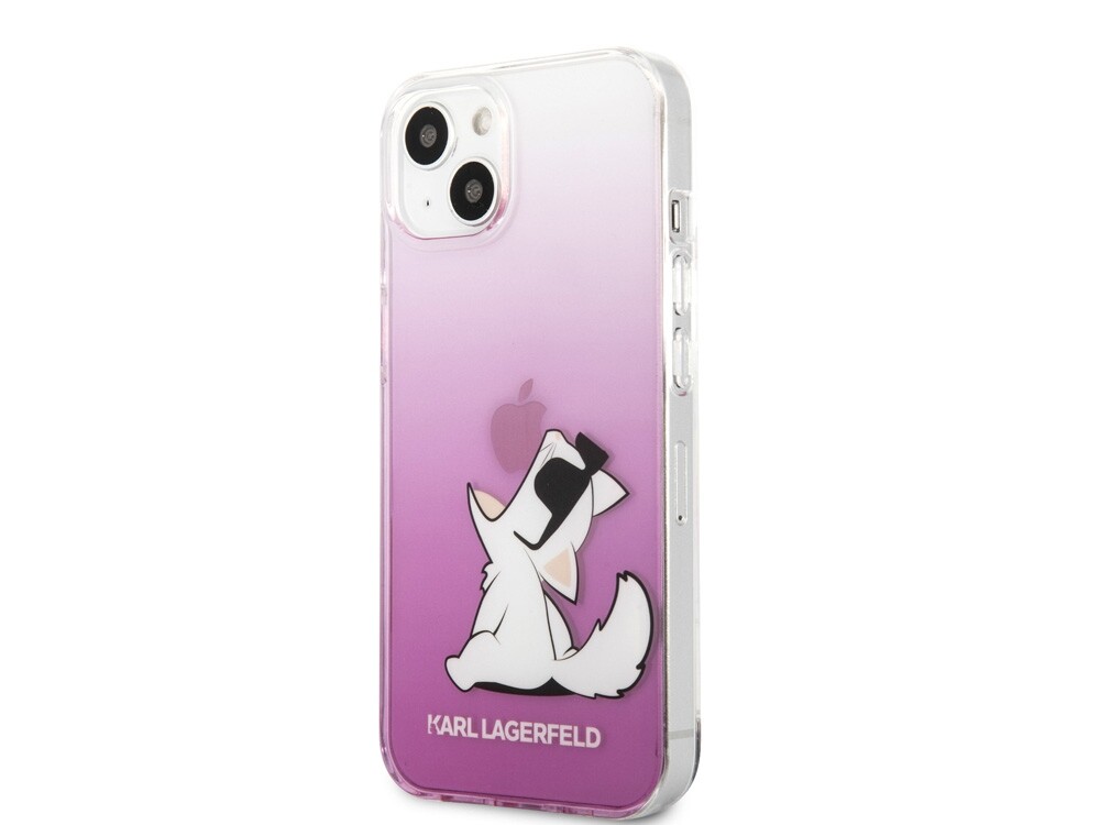 Karl Lagerfeld, Cover per iPhone 14 Plus Choupette Eat, Rosa