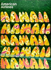 Hawaii 1960 Hawaii Pop Art Air Travel Vintage Poster Print Retro Style Art