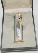 Overhauled Dunhill Gas Lighter Silver Gold dress with box