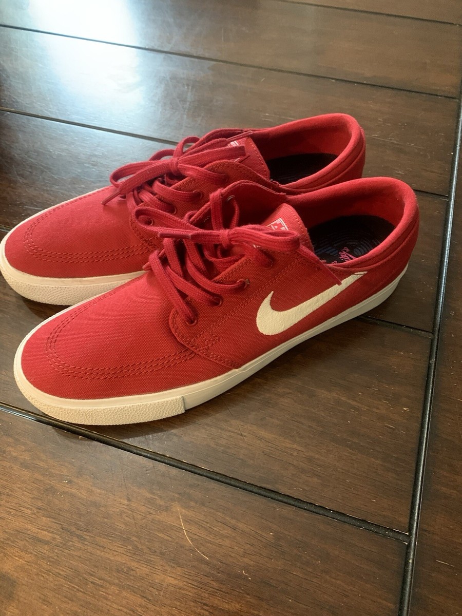 Nike SB Stefan Janoski Skatebaording Men\'s 8 Red Blue Tan Canvas Skate Shoes Nike SB Zoom Stefan Janoski Size 8.5 US Red Plaid Canvas  main image 4