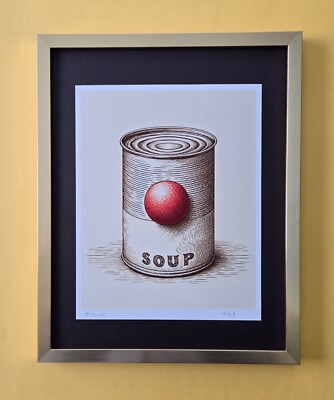 AIDAN FLUX | Hand Signed Authentic Print Framed Warhol Campbell's Soup COA