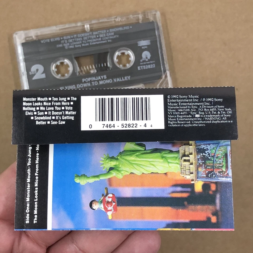 POPINJAYS Cassette Tape 90s Rock Indie FLYING DOWN TO MONO VALLEY MONSTER MOUTH - Imagem 4 de 4
