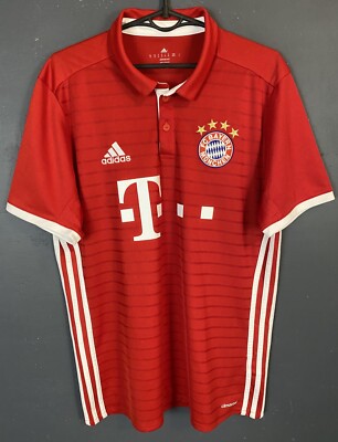 MEN'S FC BAYERN MUNICH 2016/2017 HOME SOCCER FOOTBALL SHIRT JERSEY