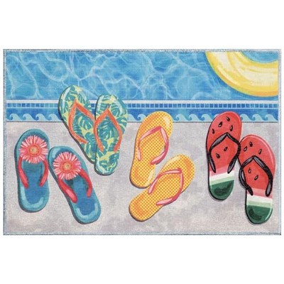 Impressions Indoor Printed Polyester Low Profile Mat - Contemporary Graphic C...